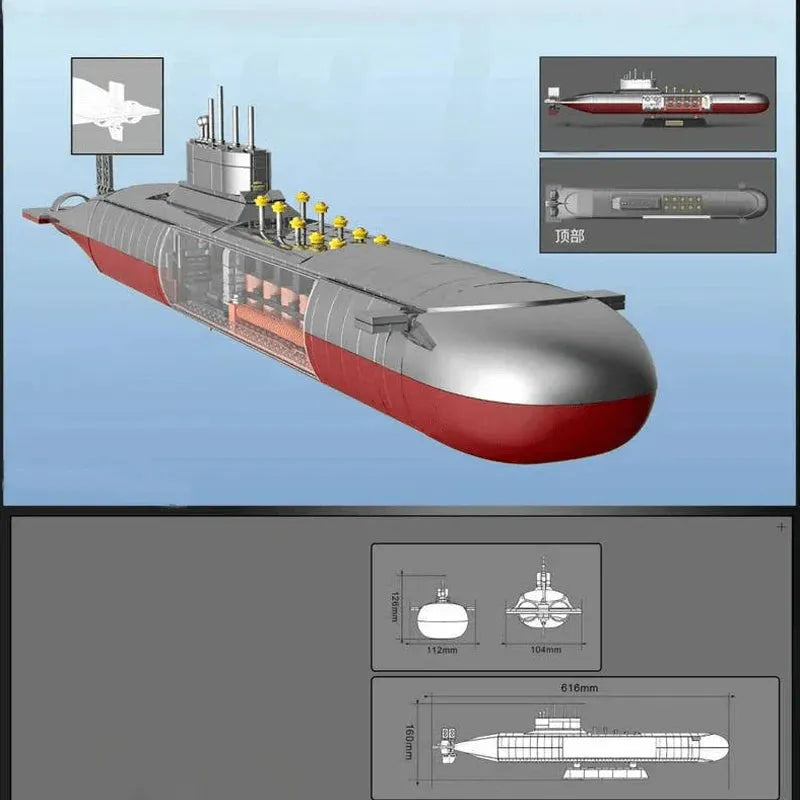 TYPE 9411 NUCLEAR SUBMARINE | 1104PCS