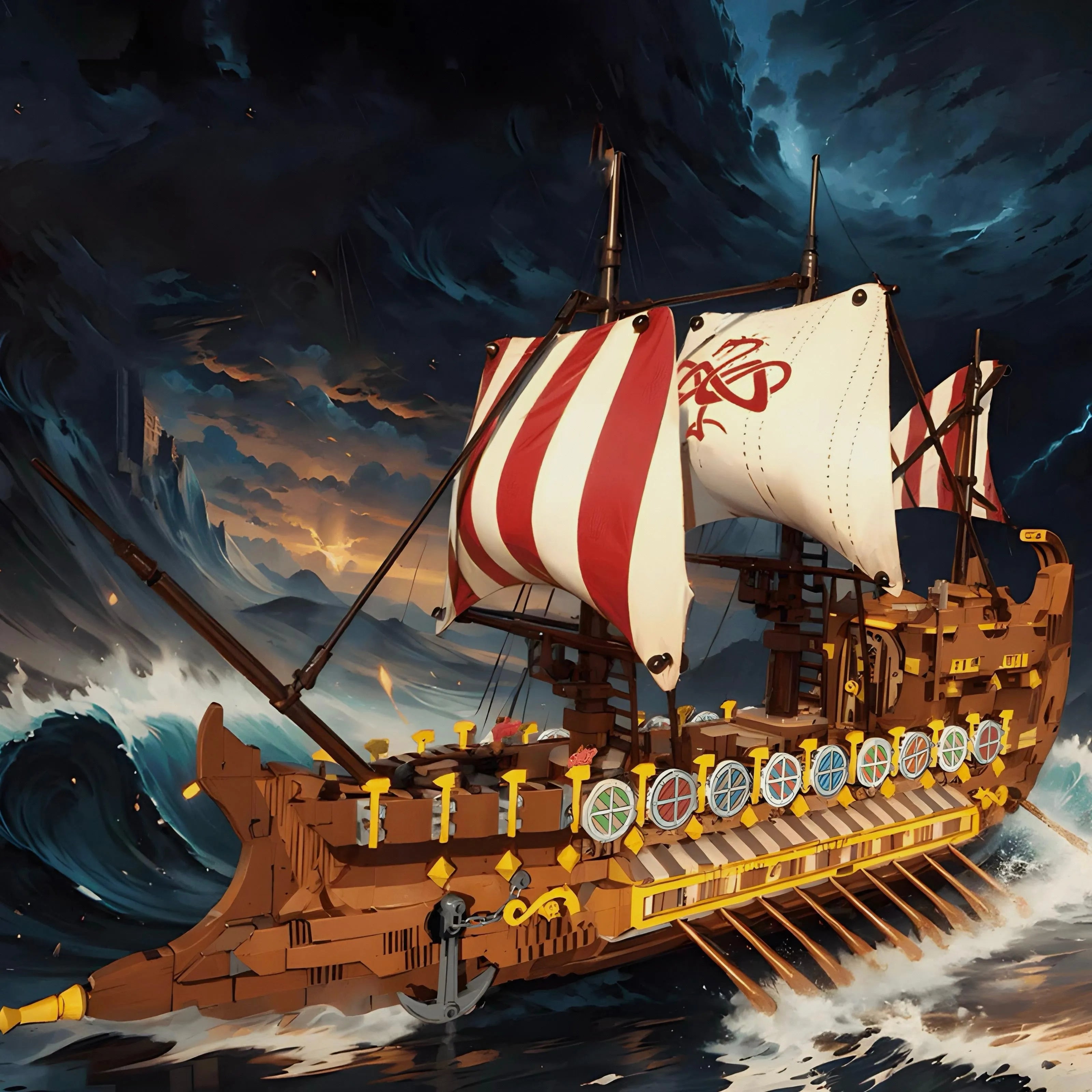 ANCIEN NAVIRE DE GUERRE VIKING | 2074 PIÈCES