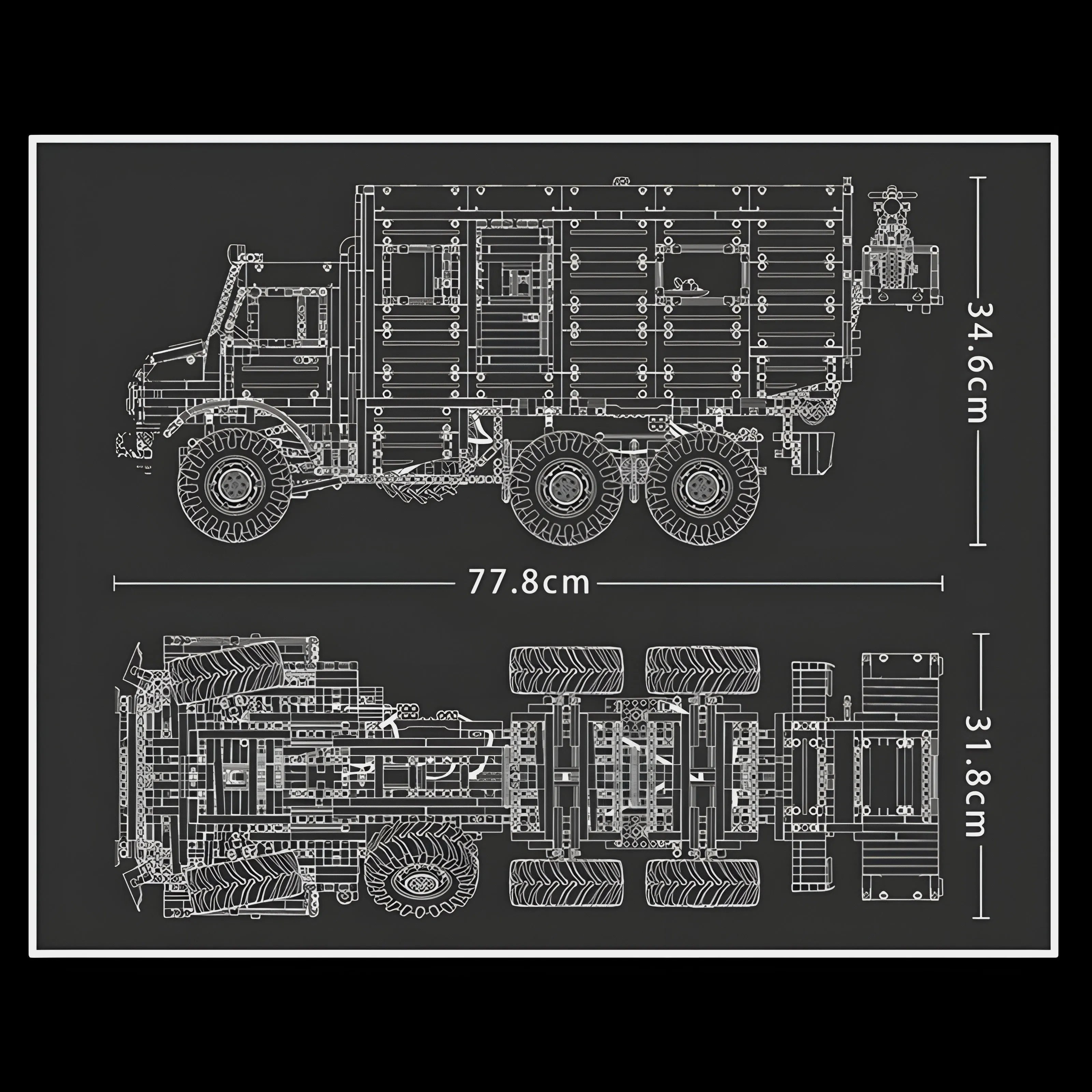 REMOTE CONTROLLED 6 WHEELED UNIMOG | 6690PCS