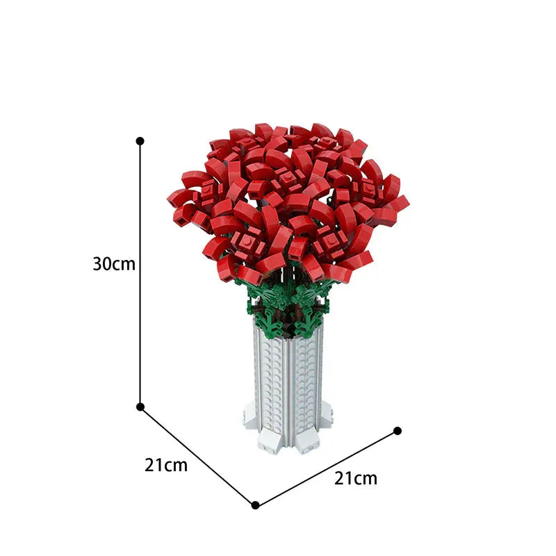 BOUQUET DE FLEURS AVEC VASE | 443PCS 